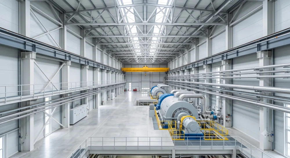 Power station turbine hall